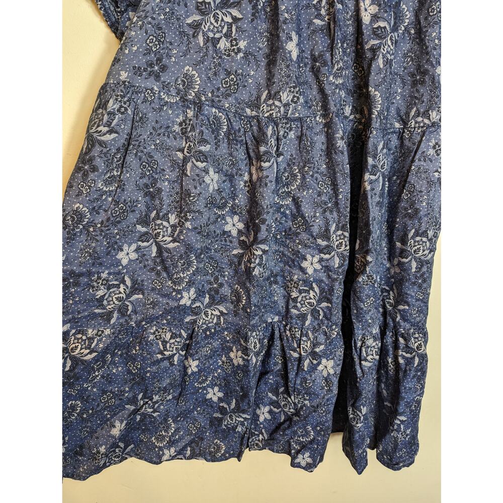 NWT Torrid Boho Cottagecore Floral Chambray Puff Sleeve Mini Smocked Dress - Picture 4 of 8